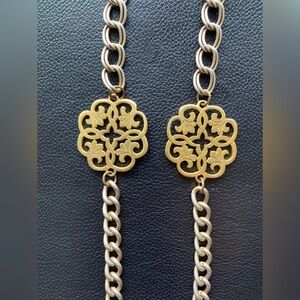 Silver & gold tone chain belt 37” long perfect condition